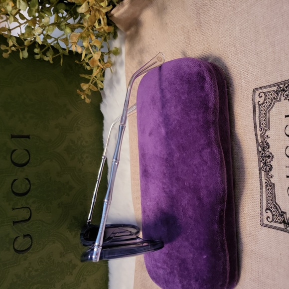 Gucci Sunglasses Blue Silver Cat Eye Frames Polarized - Picture 4 of 6